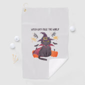 Serviette De Golf Les Chats-Sorcières dominent le monde (En situation)
