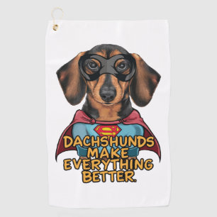 Serviette De Golf Les Dachshunds rendent tout meilleur