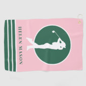 Serviette De Golf Les femmes roses et vertes (Horizontal)