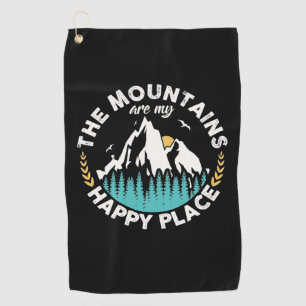 Serviette De Golf Les Montagnes Sont Mon Endroit Heureux