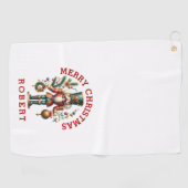 Serviette De Golf Les noix de Noël festives (Horizontal)