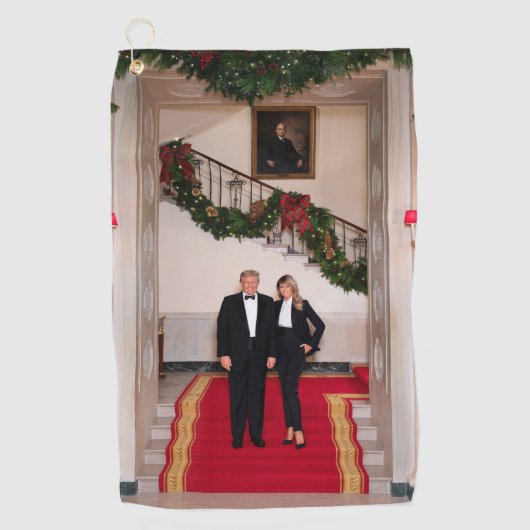 Serviette De Golf Les pas de Noël Président Donald Trump & Melania (Devant)