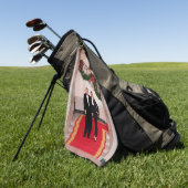 Serviette De Golf Les pas de Noël Président Donald Trump & Melania (Vert)
