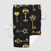 Serviette De Golf Les Patters de Seamless avec Golden Keys (En situation)