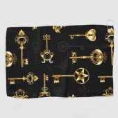 Serviette De Golf Les Patters de Seamless avec Golden Keys (Horizontal)