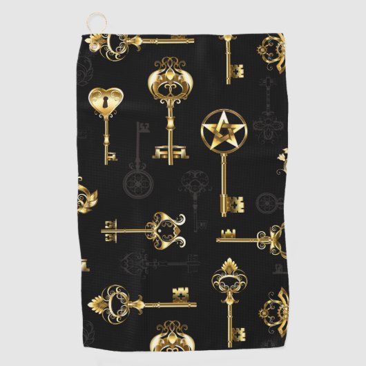 Serviette De Golf Les Patters de Seamless avec Golden Keys (Devant)