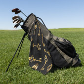 Serviette De Golf Les Patters de Seamless avec Golden Keys (Vert)