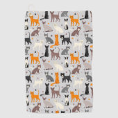 Serviette De Golf Les Prints des Chats et des Paw (Devant)