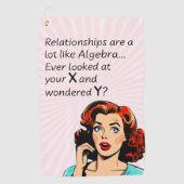 Serviette De Golf Les relations sont comme Algebra Funny Quip (Devant)