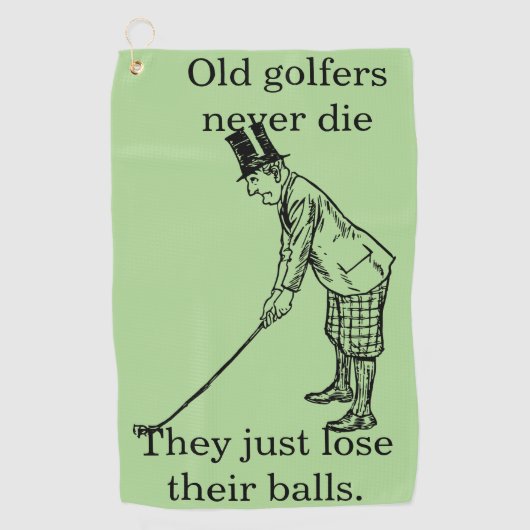 Serviette De Golf Les "vieux golfeurs ne meurent jamais" drôle (Devant)