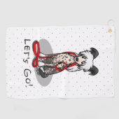 Serviette De Golf Let's Go! Walk Chinese Crested Dog (hl blk wh 1) (Horizontal)