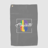 Serviette De Golf Lettre de couleur C gris C monogrammée (Devant)