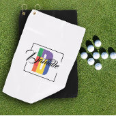 Serviette De Golf Lettre de couleur initiale monogrammée stylisée D