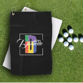 Serviette De Golf Lettre de couleur initiale monogrammée stylisée D 