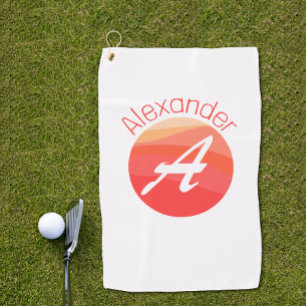 Serviette De Golf Lettre de couleur monogrammée élégante Une serviet