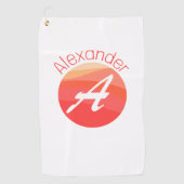 Serviette De Golf Lettre de couleur monogrammée élégante Une serviet (Devant)