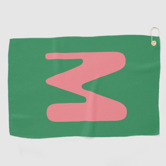 Serviette De Golf LETTRE INITIALE CLAIRE | Vert algues (Horizontal)