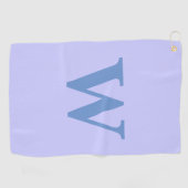 Serviette De Golf Lettre initiale de Cornflower moderne | Bleu périp (Horizontal)