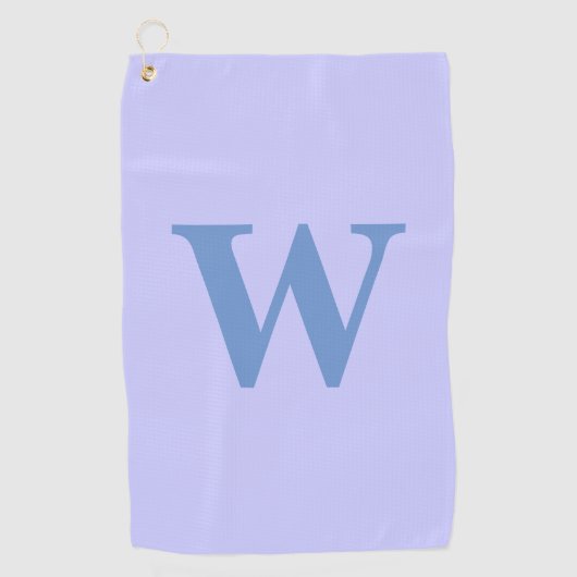 Serviette De Golf Lettre initiale de Cornflower moderne | Bleu périp (Devant)