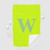 Serviette De Golf LETTRE INITIALE GRECQUE DE Sage Moderne | Lime Zes (En situation)