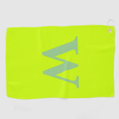 Serviette De Golf LETTRE INITIALE GRECQUE DE Sage Moderne | Lime Zes (Horizontal)