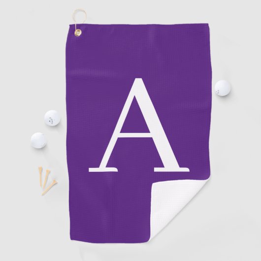 Serviette De Golf Lettre initiale Monogramme Style moderne violet (En situation)