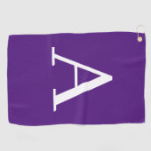 Serviette De Golf Lettre initiale Monogramme Style moderne violet (Horizontal)