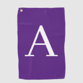 Serviette De Golf Lettre initiale Monogramme Style moderne violet (Devant)