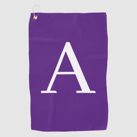 Serviette De Golf Lettre initiale Monogramme Style moderne violet (Devant)