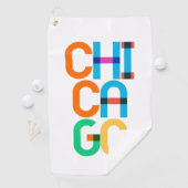 Serviette De Golf Lettres Pop Art Chicago États-Unis (En situation)
