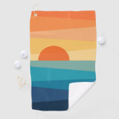 Serviette De Golf lever de soleil géométrique Abstrait (En situation)