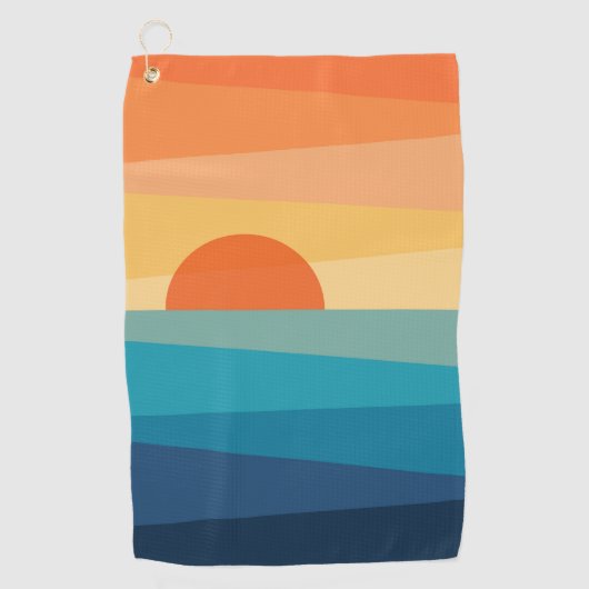 Serviette De Golf lever de soleil géométrique Abstrait (Devant)