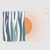 Serviette De Golf Lever du soleil au bord de la mer (Horizontal)