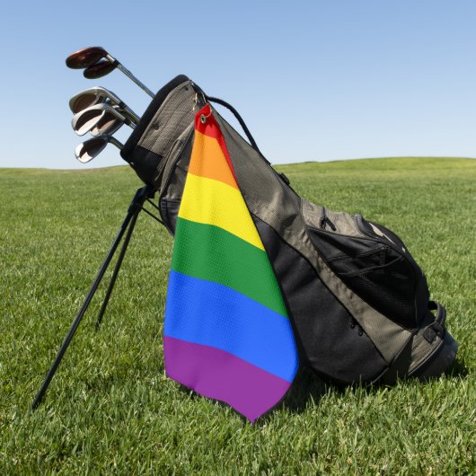 Serviette De Golf LGBT Rainbow Strip (Vert)