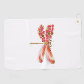 Serviette De Golf libellule de fleurs avec sakura de bijoux (Horizontal)