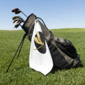 Serviette De Golf libellule d'or en cercle noir (Vert)