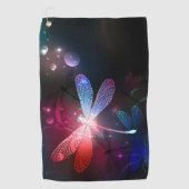 Serviette De Golf libellule rouge brillante (Devant)