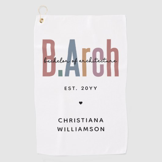 Serviette De Golf Licence en architecture personnalisée (Devant)