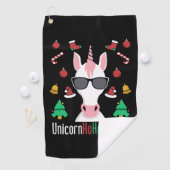 Serviette De Golf Licorne de Noël (En situation)