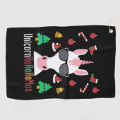 Serviette De Golf Licorne de Noël (Horizontal)