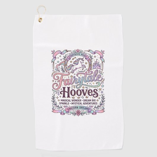 Serviette De Golf Licorne Fée Sabots Création Originale Merch_1 (Devant)