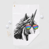 Serviette De Golf Licorne fraîche avec des lunettes de soleil (En situation)