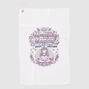 Serviette De Golf Licorne Namastay Magique Adorable Typographie Conc