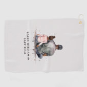 Serviette De Golf Lien père et fille noir (4) (Horizontal)