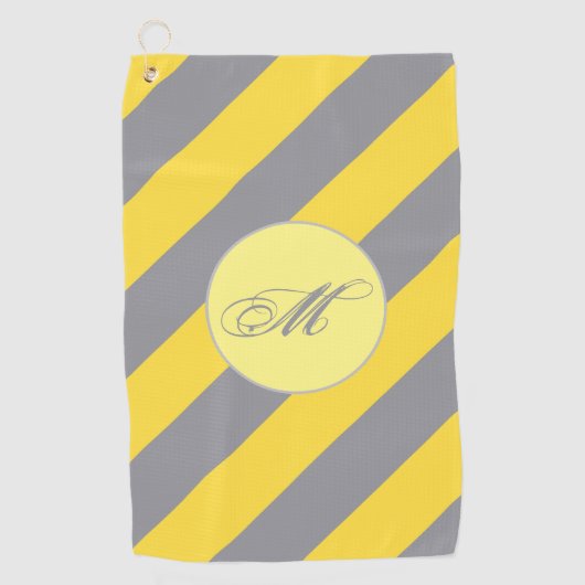 Serviette De Golf Light Yellow and Soft Gray Customize (Devant)