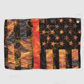 Serviette De Golf Ligne rouge mince et flammes (Horizontal)