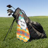 Serviette De Golf Lignes de formes tribales (Vert)