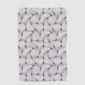 Serviette De Golf Lignes entrelacées noir et blanc uniques (Devant)