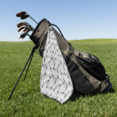 Serviette De Golf Lignes entrelacées noir et blanc uniques (Vert)