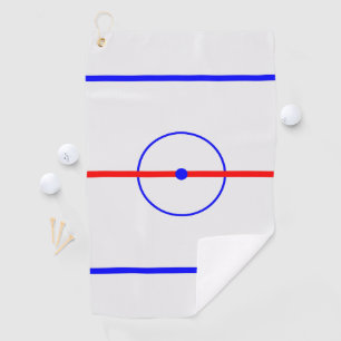 Serviette De Golf Lignes glacées et bleues du Centre de hockey